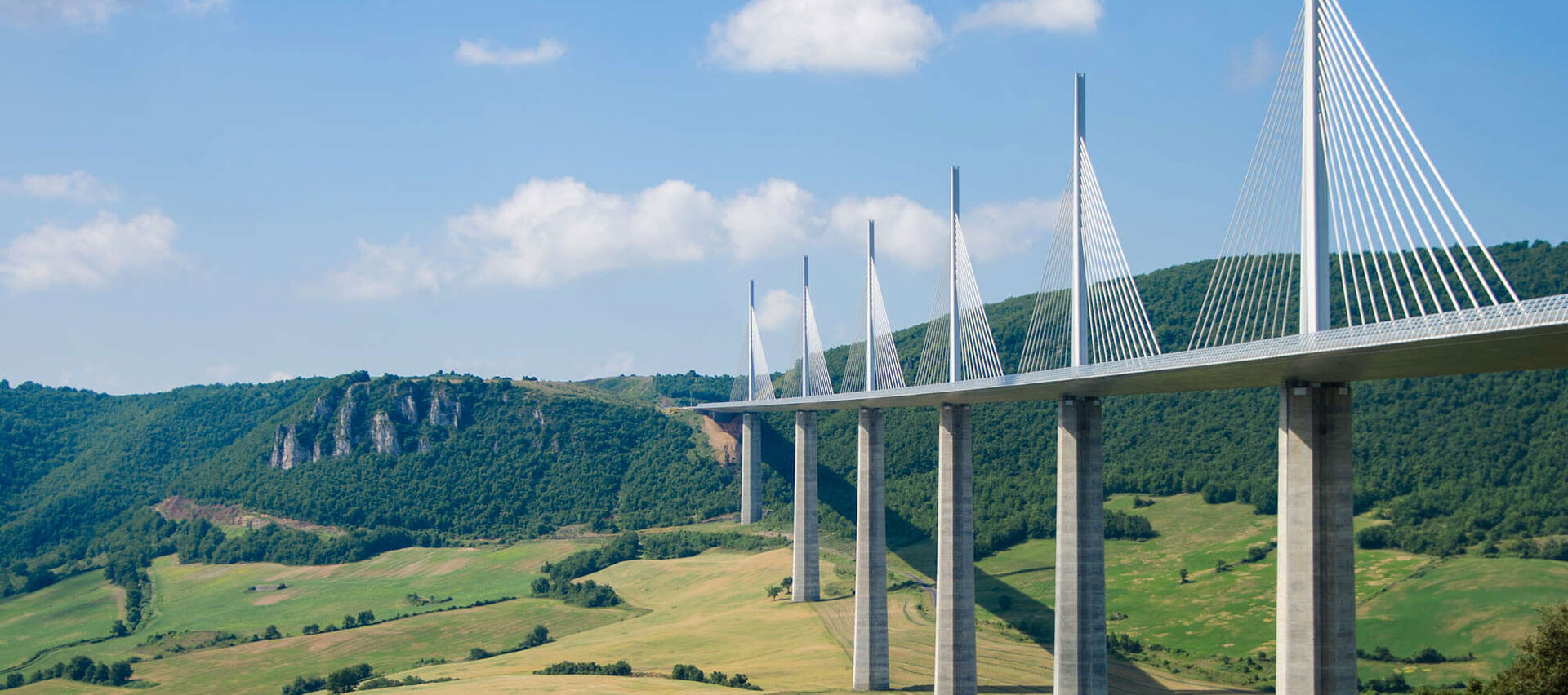 View of the Millau viaduct in Aveyron