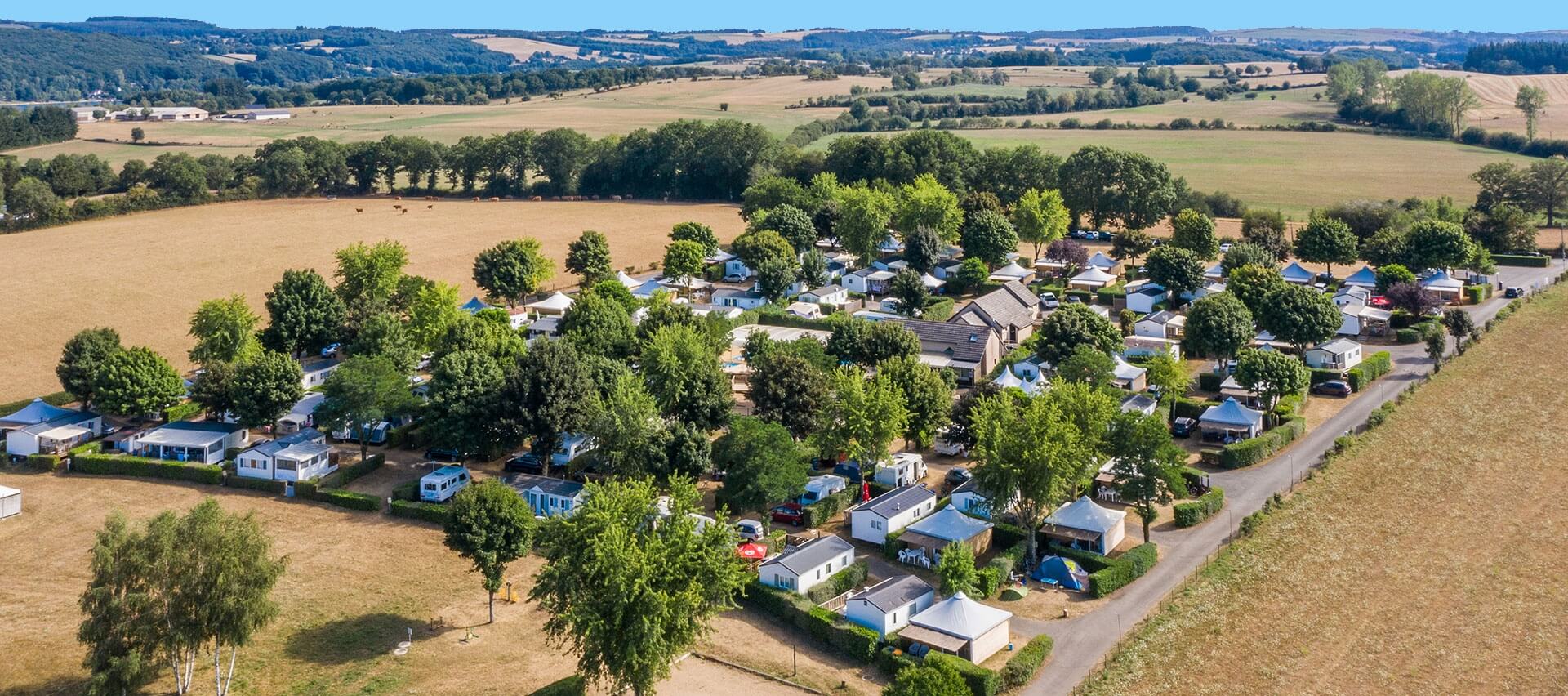 View of the Parc du Charouzech campsite in Aveyron